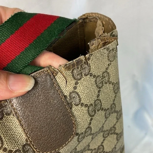 Vintage Gucci Supreme GG Monogram Sherry Line Tote Bag Designer - Picture 6 of 17
